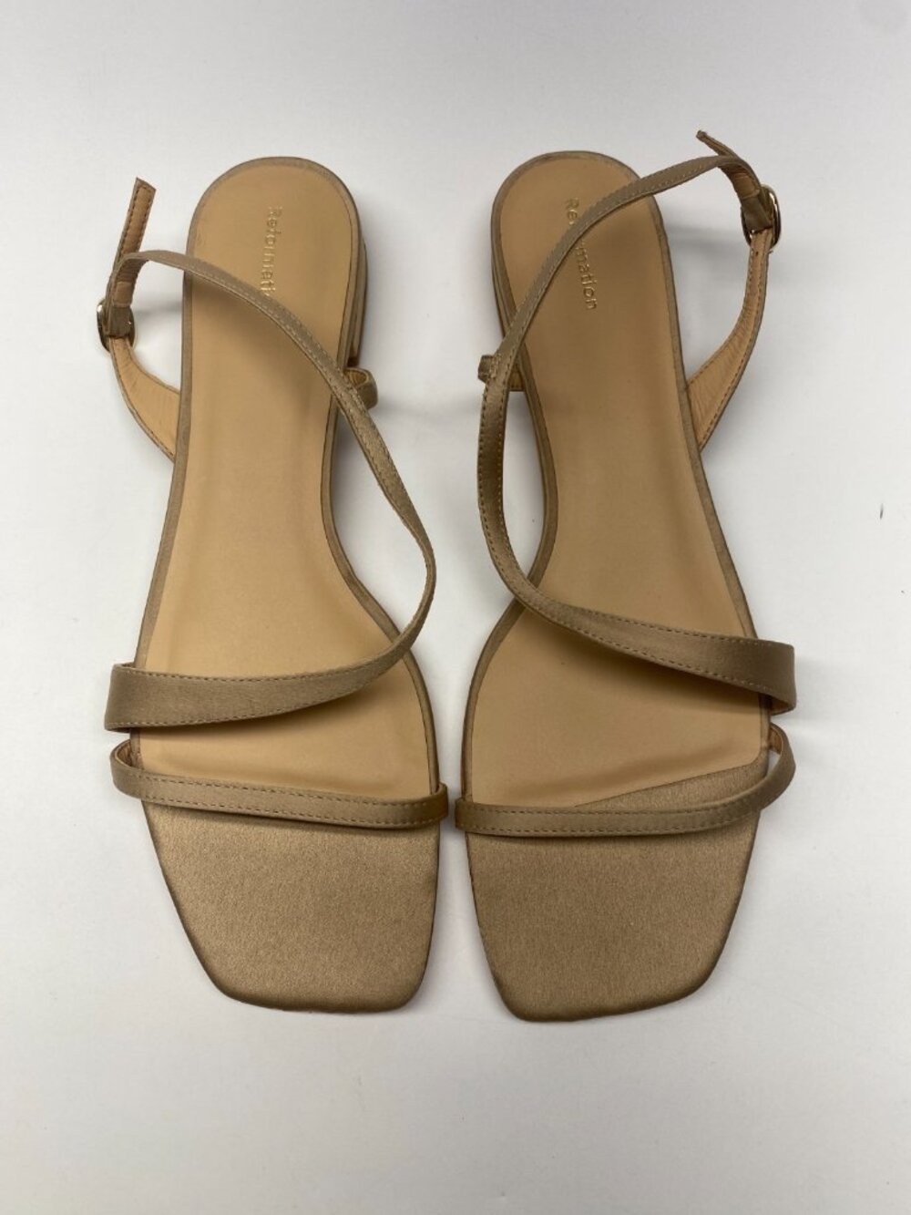 Reformation Womens Tab Strap Slingback Square Toe Sandal Sz 10